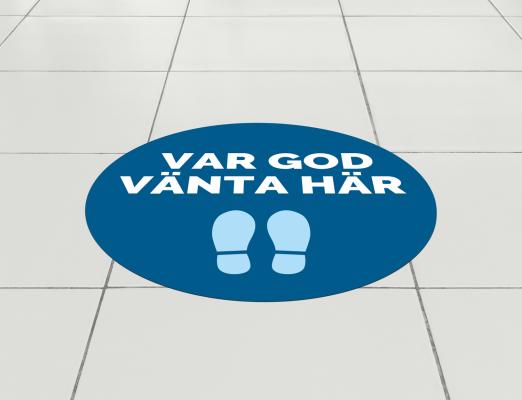 Var god vänta här - golvdekal