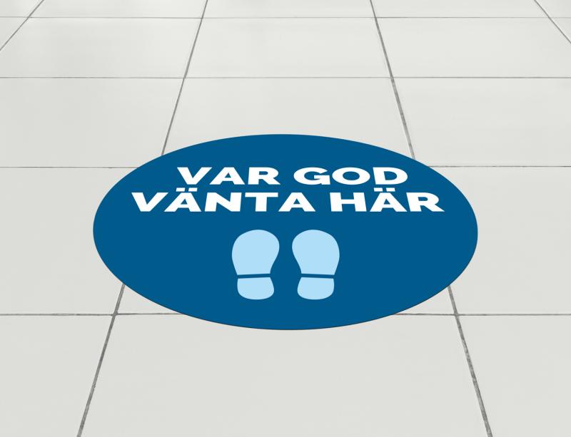 Var god vänta här - golvdekal