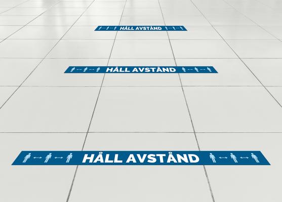 Håll avstånd – golvdekal linje