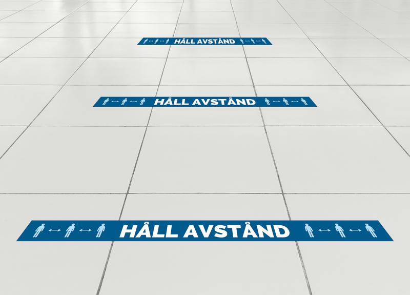 Håll avstånd – golvdekal linje