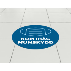 Kom ihåg munskydd - golvdekal