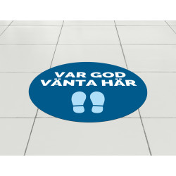 Var god vänta här - golvdekal