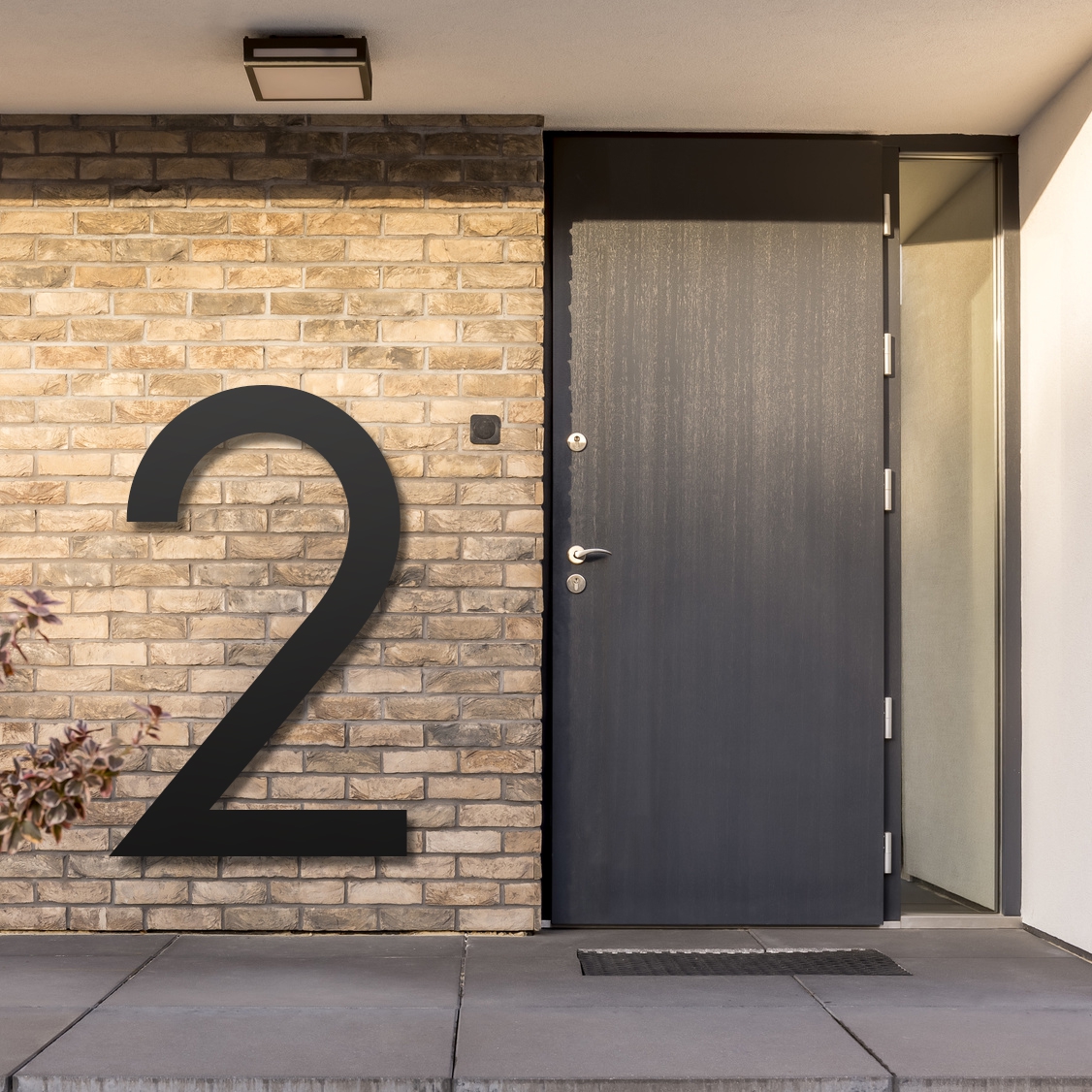 Husnummer skylt sort PVC